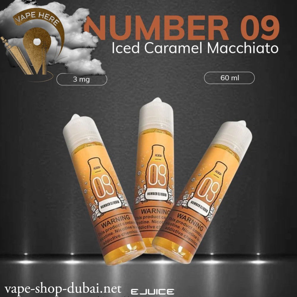 Numbers - Number 09 Iced Caramel Macchiato E-LIQUID 60ML - Vape Here Store