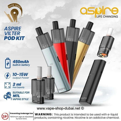 ASPIRE VILTER 450MAH POD KIT - Vape Here Store