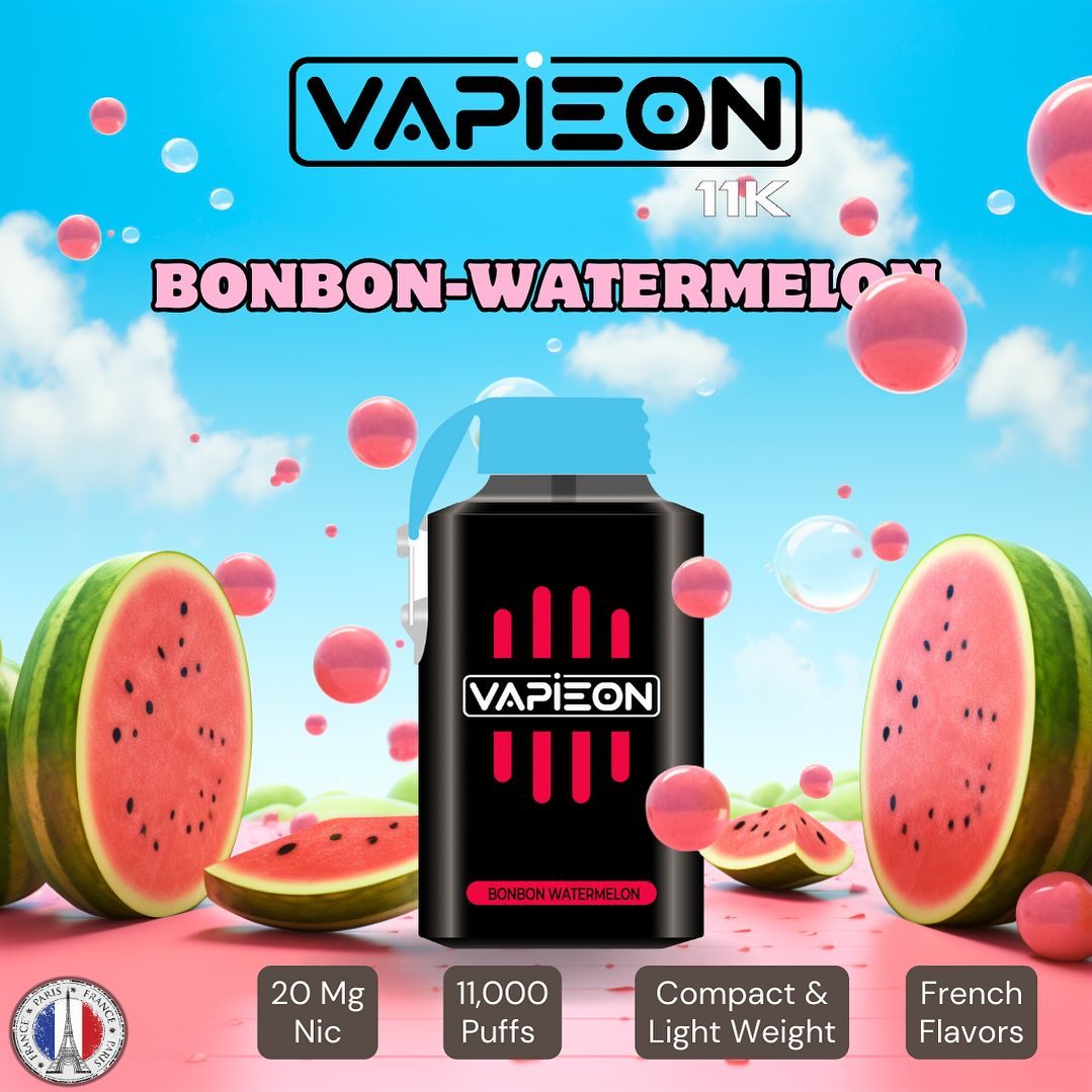 VAPIEON Disposable Vape 11000 Puffs BonBon Watermelon (Watermelon Bubblegum) UAE Dubai