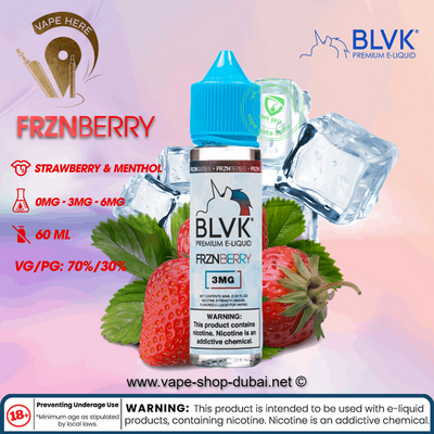 BLVK FRZN BERRY (Strawberry Menthol) E-LIQUIDE 60ml - BLVK FRZN UNICORN SERIES - Vape Here Store