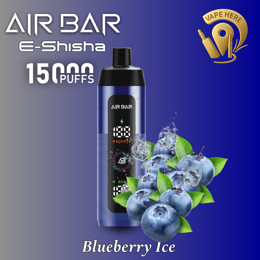 AIR BAR E-SHISHA 15K PUFFS DISPOSABLE VAPE 3mg Blueberry Ice UAE Dubai 