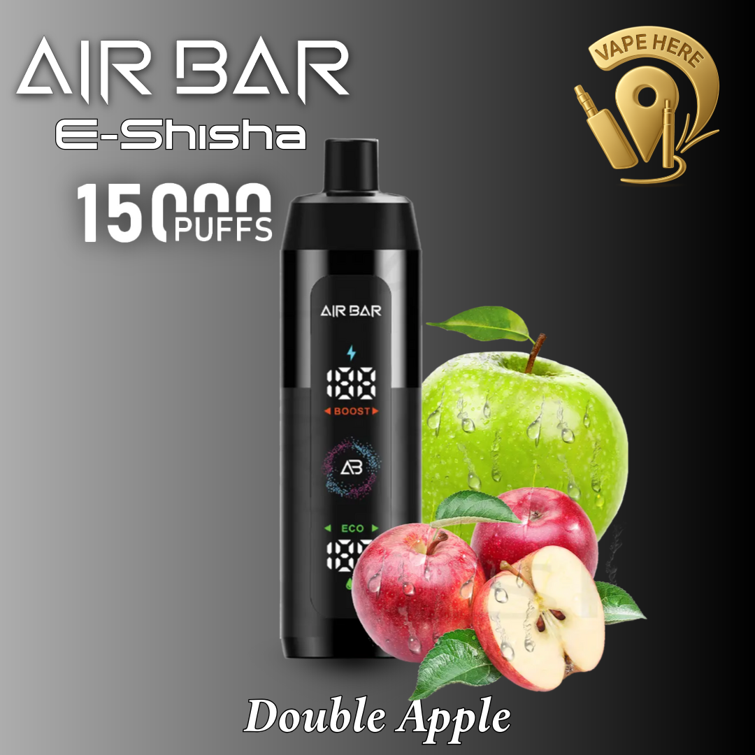 AIR BAR E-SHISHA 15K PUFFS DISPOSABLE VAPE 3mg Double Apple UAE Abu Dhabi 