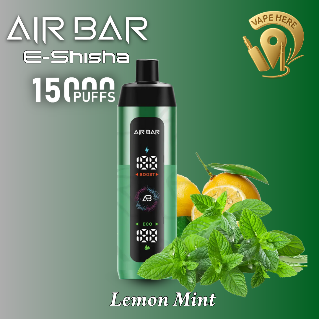AIR BAR E-SHISHA 15K PUFFS DISPOSABLE VAPE 3mg Lemon Mint UAE Al Sharjah 