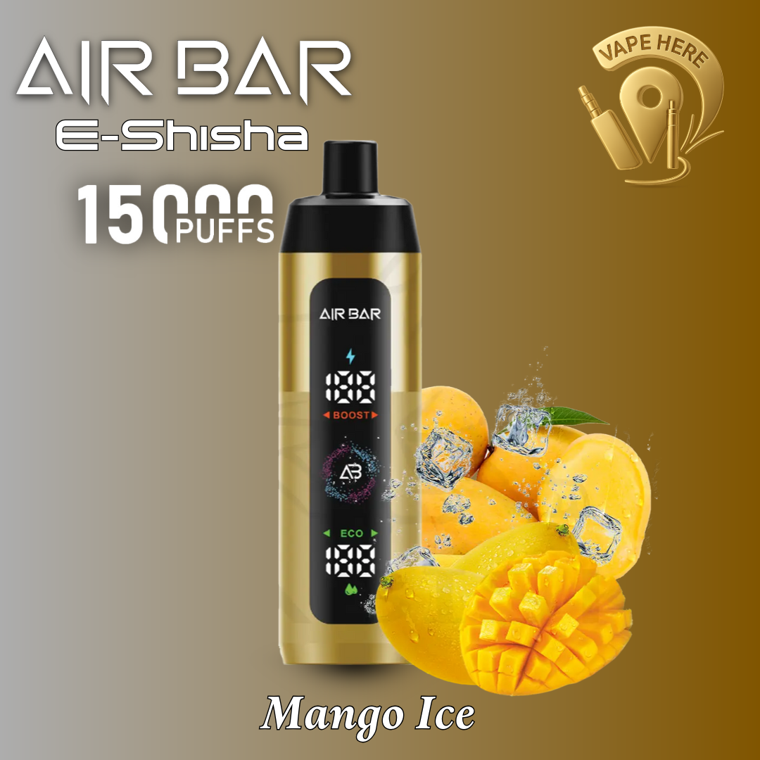 AIR BAR E-SHISHA 15K PUFFS DISPOSABLE VAPE 3mg Mango Ice UAE Ras Al Khaimah 