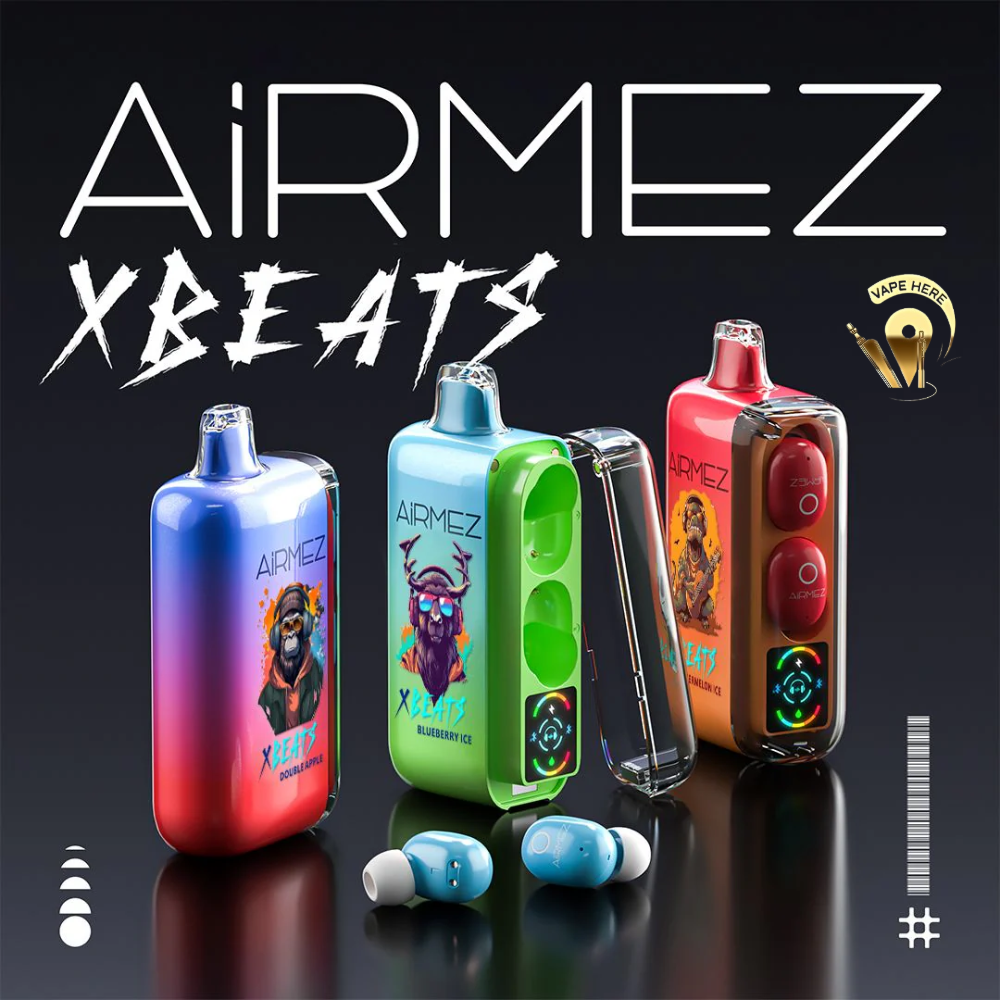 AIRMEZ Xbeats 40000 Puffs Disposable Vape - Airpods Bluetooth Screen Display UAE Abu Dhabi