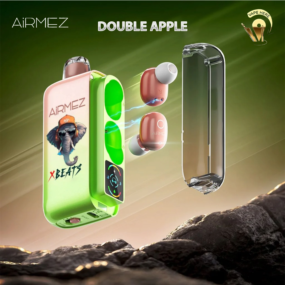 AIRMEZ Xbeats 40000 Puffs Disposable Vape - Airpods Bluetooth Screen Display Double Apple UAE Ajman