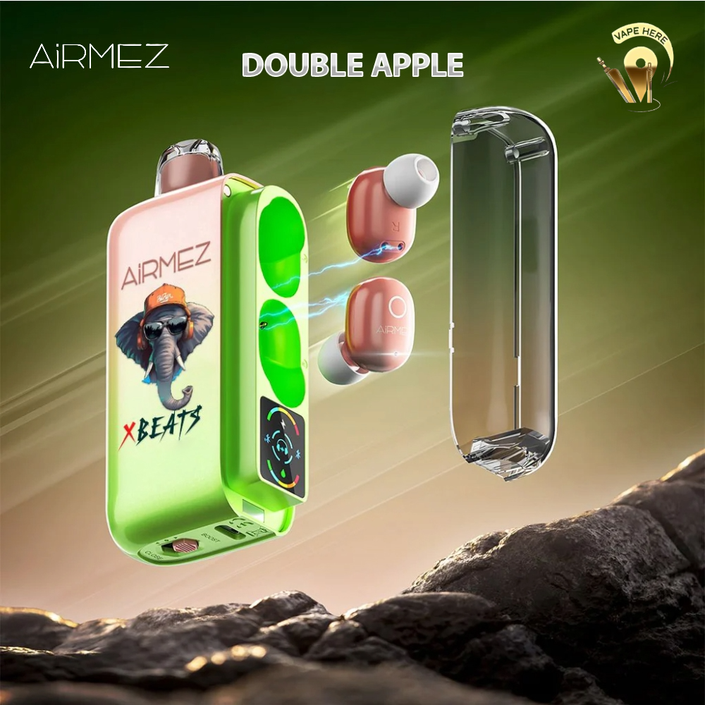 AIRMEZ Xbeats 40000 Puffs Disposable Vape 2025 - Airpods Bluetooth Screen Display | Vape Here Store AIRMEZ Xbeats 40000 Puffs Disposable Vape 2025 - Airpods Bluetooth Screen Display | Vape Here Store