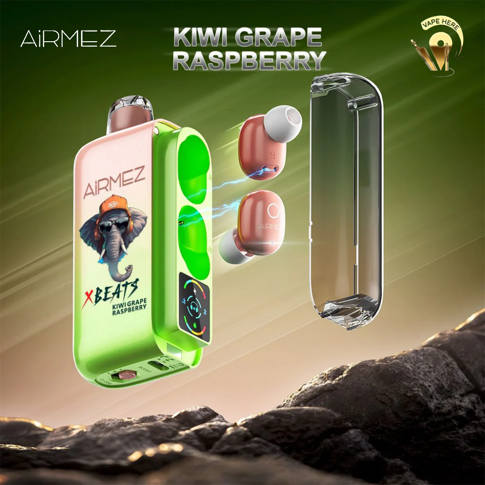 AIRMEZ Xbeats 40000 Puffs Disposable Vape 2025 - Airpods Bluetooth Screen Display | Vape Here Store AIRMEZ Xbeats 40000 Puffs Disposable Vape 2025 - Airpods Bluetooth Screen Display | Vape Here Store