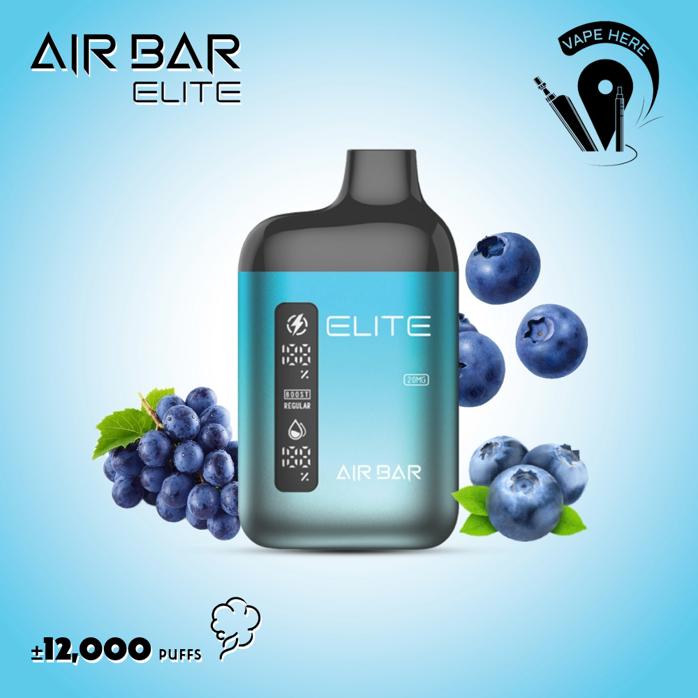 AIR BAR ELITE 12000 PUFFS DISPOSABLE VAPE Blueberry Grape UAE Abu Dhabi