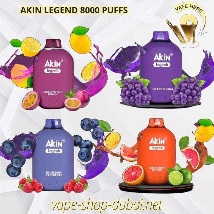 AKIN LEGEND 8000 PUFFS DISPOSABLE VAPE | Vape Delivery Same Day in Dubai &  Abu Dhabi | Vape Here Store
