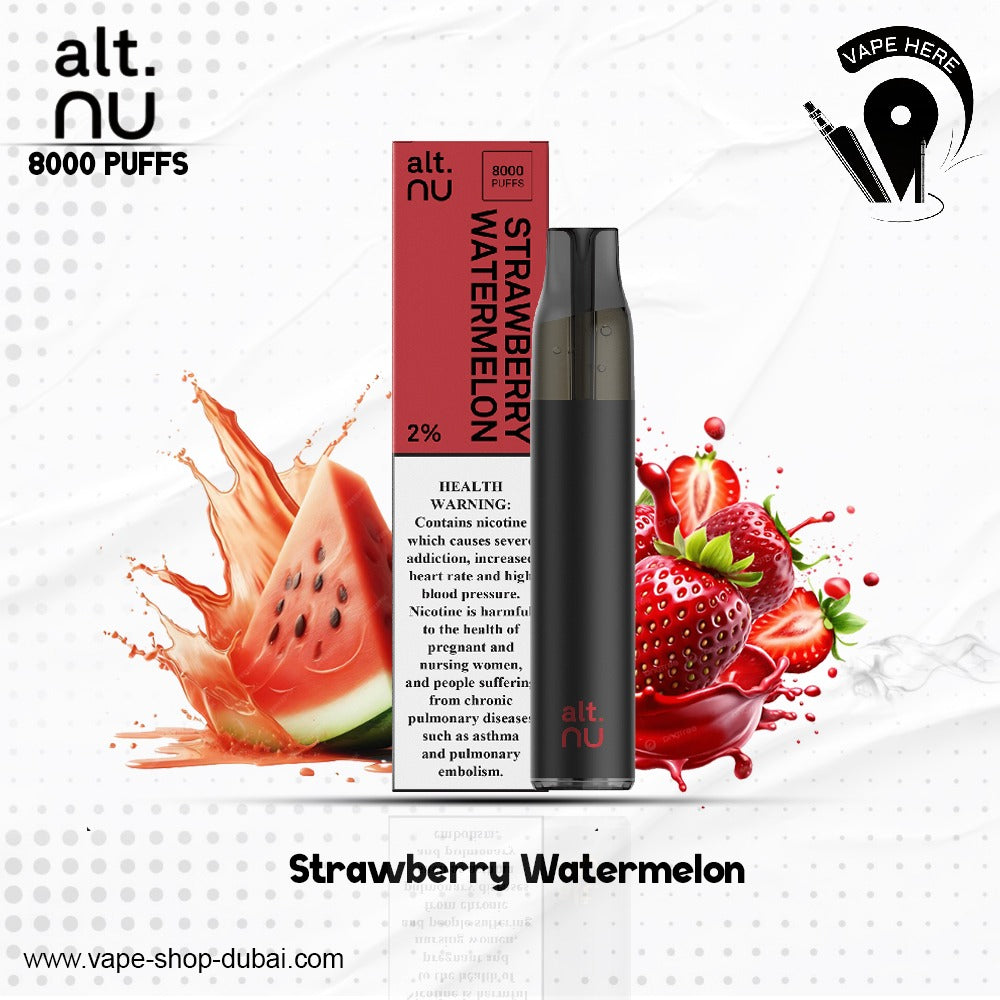 alt. NU 7 8000 Puffs 20mg Disposable Vape Strawberry Watermelon UAE Abu Dhabi