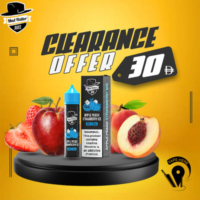 APPLE PEACH STRAWBERRY - E-LIQUIDS 60ML / MAD HATTER UAE AJMAN