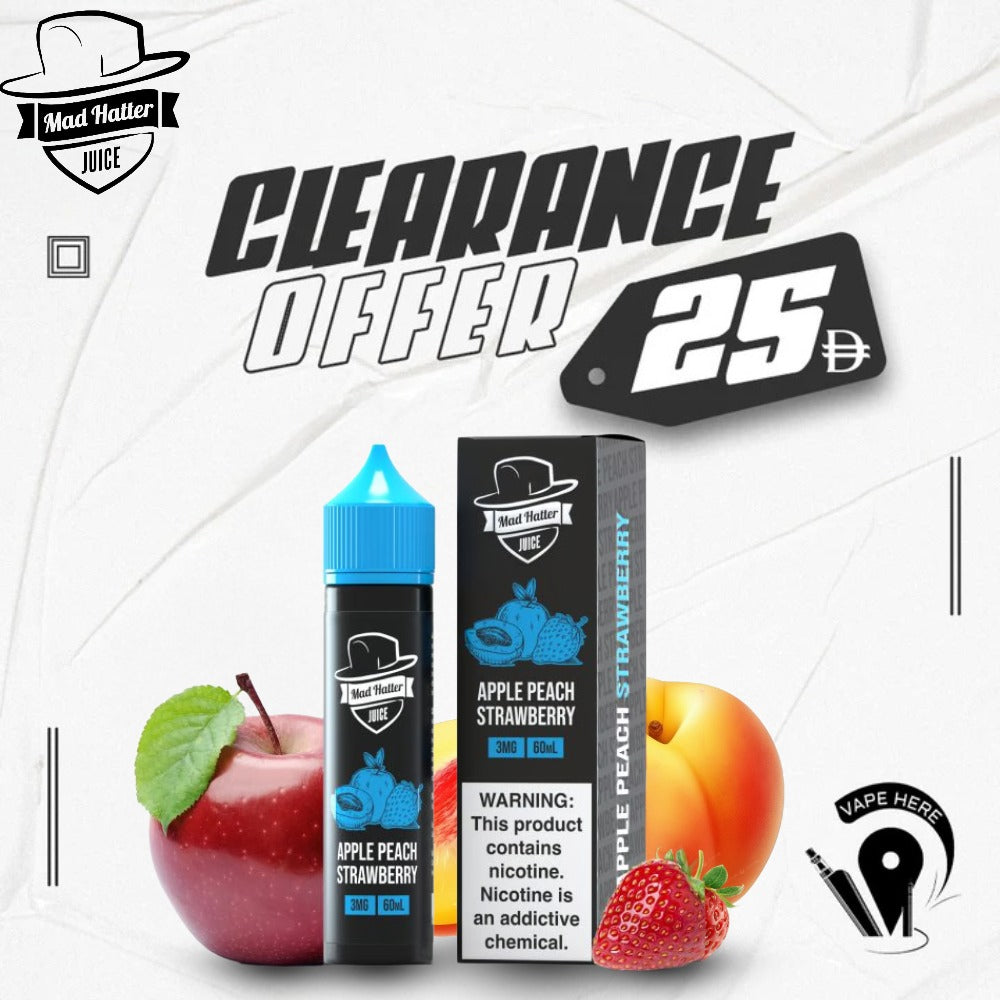 APPLE PEACH STRAWBERRY - E-LIQUIDS 60ML / MAD HATTER Al ain , UAE