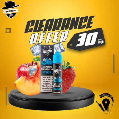 APPLE PEACH STRAWBERRY ICE - E-LIQUIDS 60ML / MAD HATTER UAE ABU DHABHI