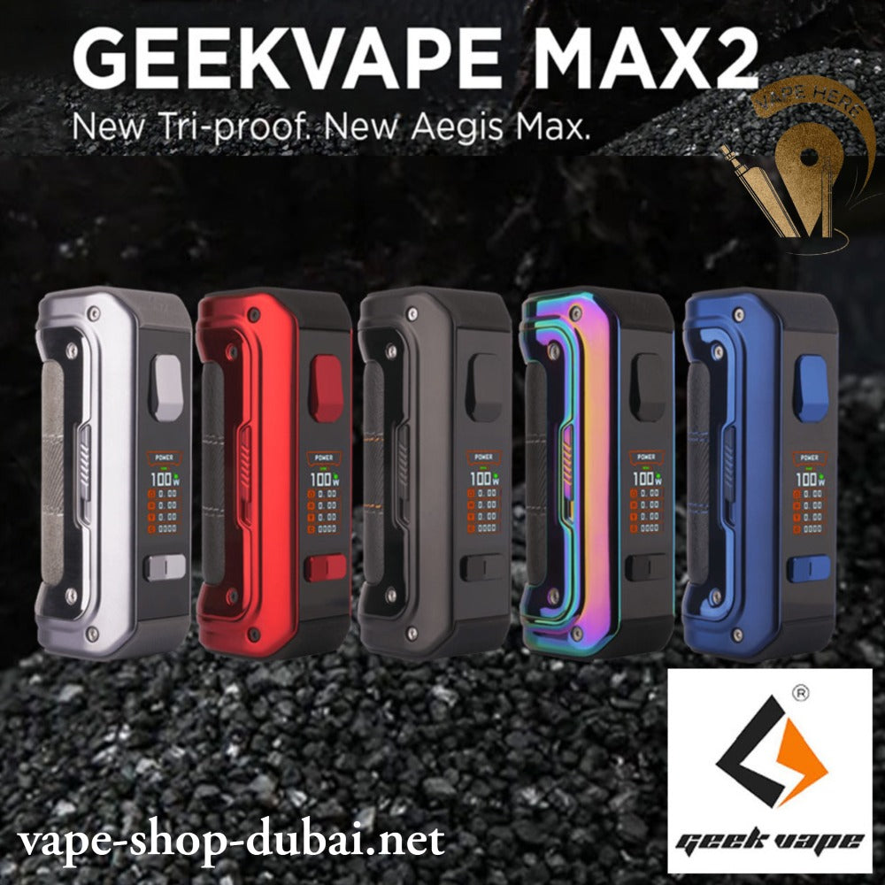 GEEKVAPE MAX100 (Aegis Max 2) 100W BOX MOD | Buy Vape Dubai | Vape Delivery Same Day | Dubai & Abu Dhabi | Vape Here Store GEEKVAPE MAX100 (Aegis Max 2) 100W BOX MOD | Buy Vape Dubai | Vape Delivery Same Day | Dubai & Abu Dhabi | Vape Here Store