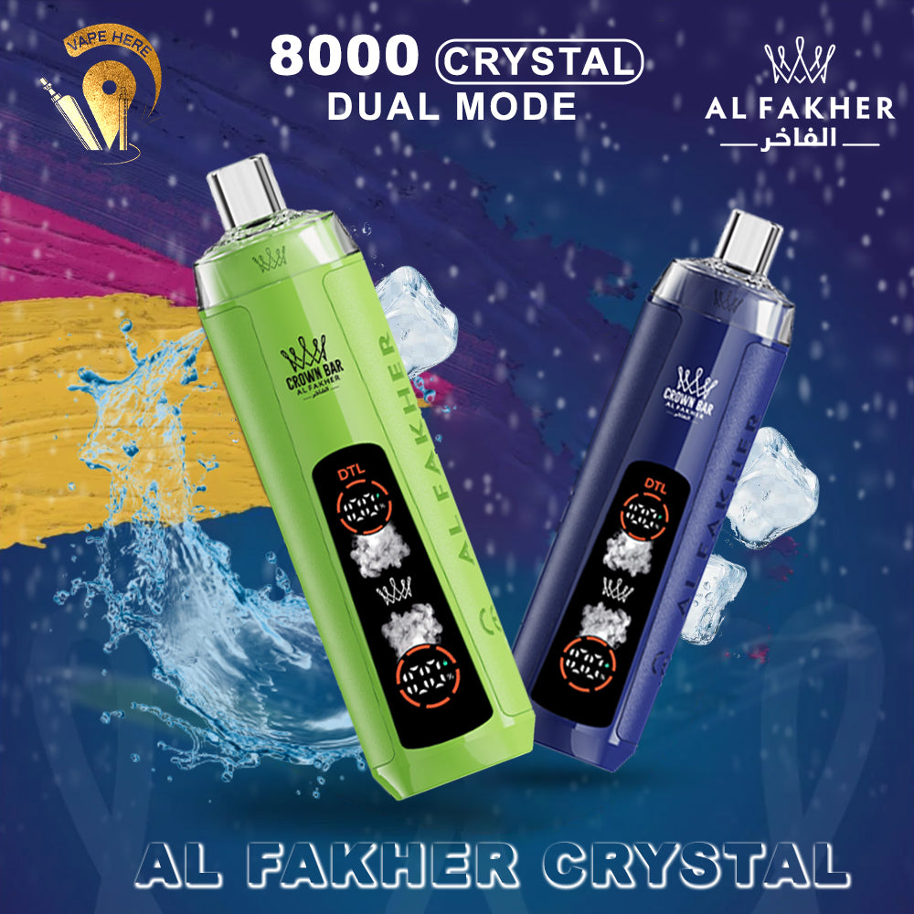 Al Fakher Crown Bar Crystal 8000 Puffs Disposable Vape In Dubai, UAE | Vape Here Store Al Fakher Crown Bar Crystal 8000 Puffs Disposable Vape In Dubai, UAE | Vape Here Store
