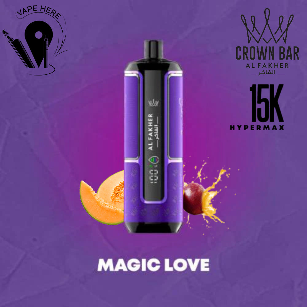 Al Fakher Crown Bar Hypermax 15000 Puffs 6mg  Disposable Vape Magic Love UAE Dubai 