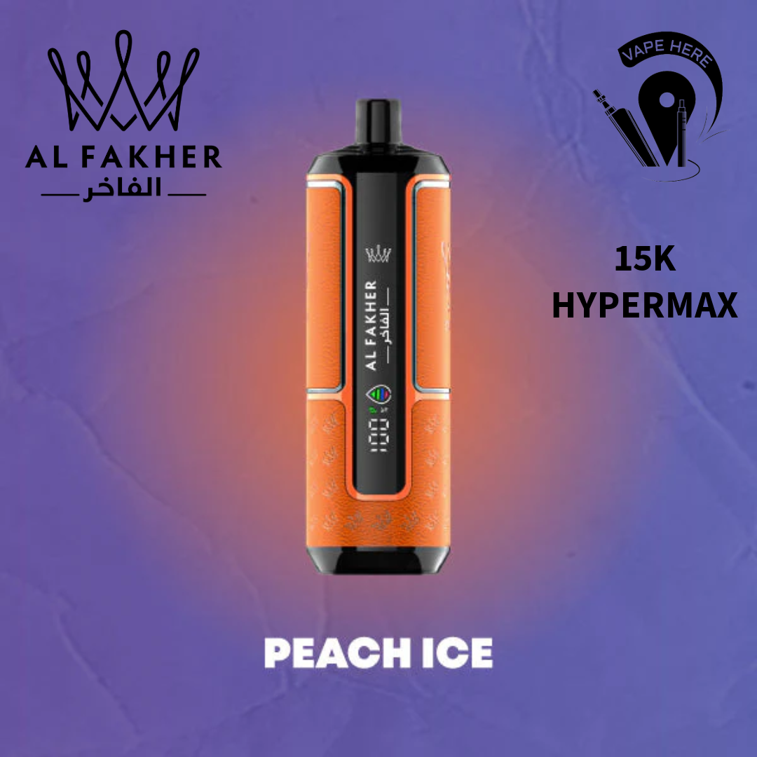 Al Fakher Crown Bar Hypermax 15000 Puffs 6mg  Disposable Vape Peach Ice UAE Al Ain