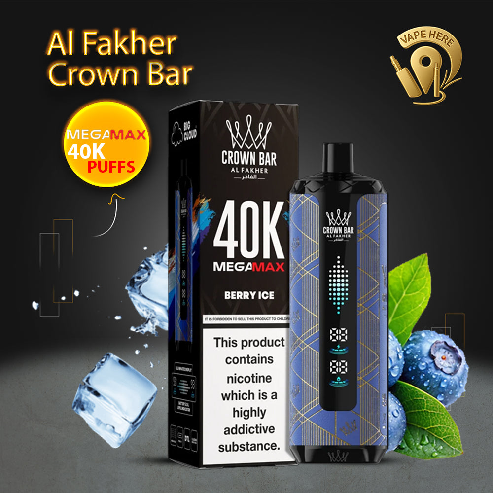 Al Fakher Crown Bar Mega Max 40K Puffs Disposable Vape | Vape Here Store | Vape Here Store Al Fakher Crown Bar Mega Max 40K Puffs Disposable Vape | Vape Here Store | Vape Here Store