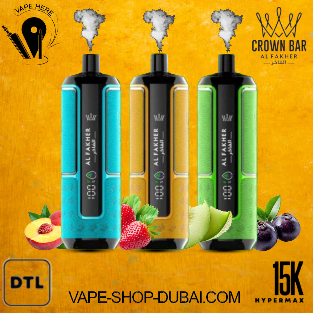 Al Fakher Crown Bar Hypermax 15000 Puffs 6mg  Disposable Vape UAE Dubai