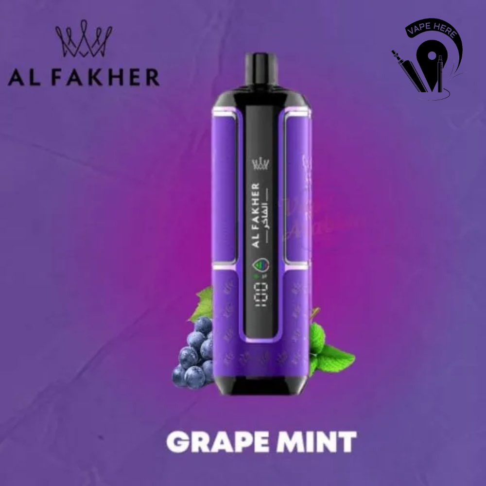 Al Fakher Crown Bar Hypermax 15000 Puffs 6mg  Disposable Vape Grape Mint UAE Dubai