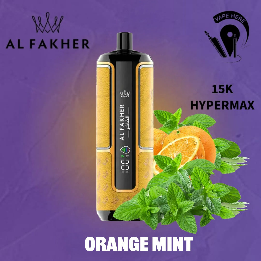 Al Fakher Crown Bar Hypermax 15000 Puffs 6mg  Disposable Vape Orange Mint UAE Abu Dhabi 