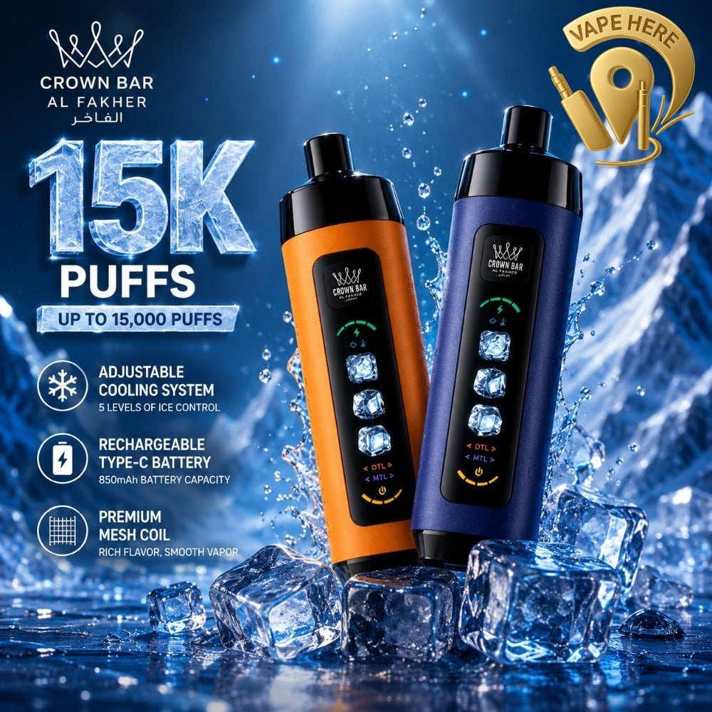 Al Fakher Crown Bar ICE ADJUST 15K Puffs from Crown Bar Vape UAE AJMAN 