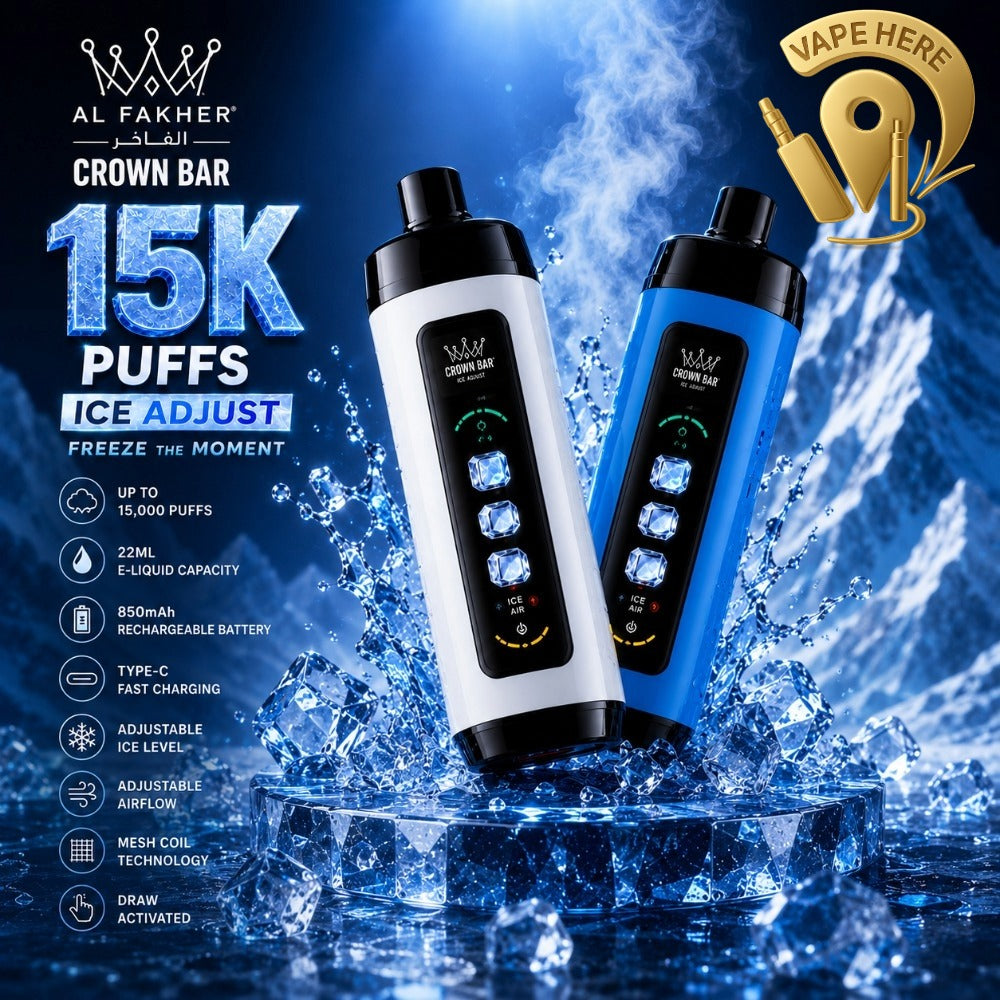 Al Fakher Crown Bar ICE ADJUST 15K Puffs from Crown Bar Vape UAE ABU DHABI 