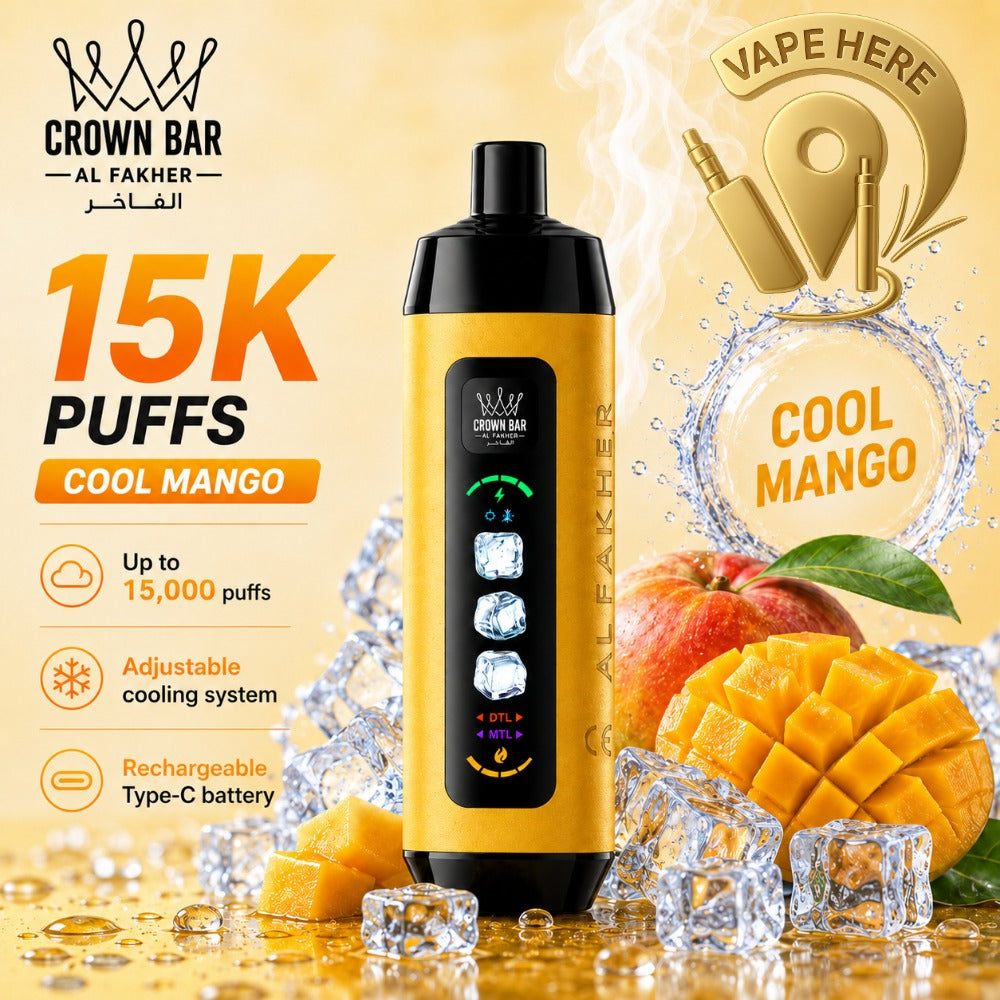 Al Fakher Crown Bar ICE ADJUST 15K Puffs from Crown Bar Vape UAE SHARJAH 