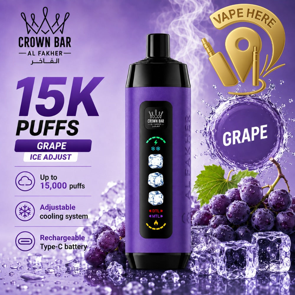 Al Fakher Crown Bar ICE ADJUST 15K Puffs from Crown Bar Vape UAE AJMAN 