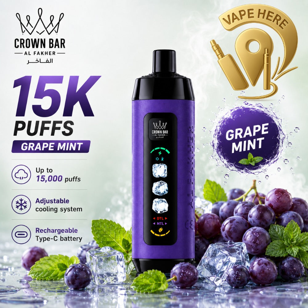 Al Fakher Crown Bar ICE ADJUST 15K Puffs from Crown Bar Vape UAE DUBAI 