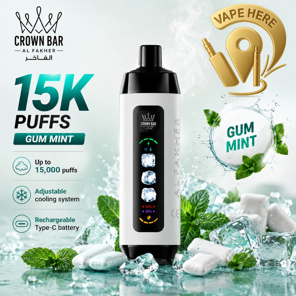 Al Fakher Crown Bar ICE ADJUST 15K Puffs from Crown Bar Vape UAE AJMAN 