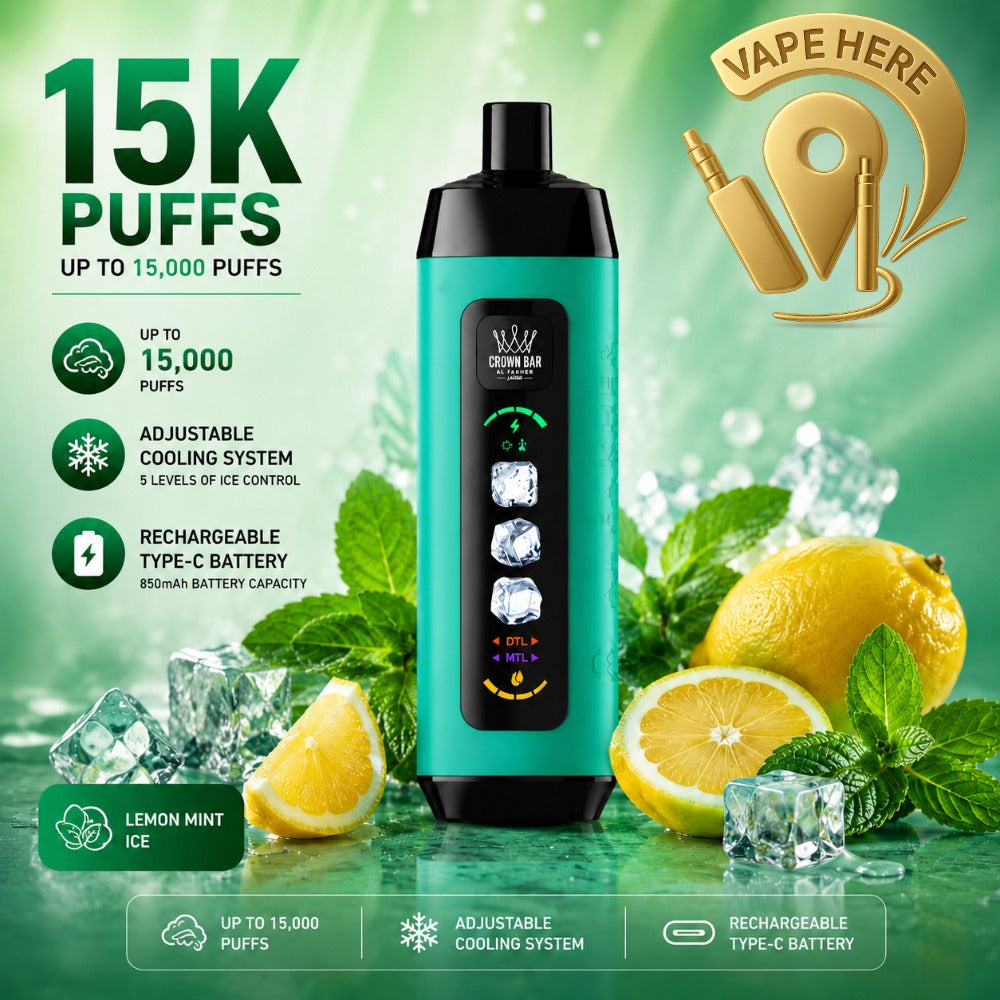 Al Fakher Crown Bar ICE ADJUST 15K Puffs from Crown Bar Vape UAE SHARJAH 