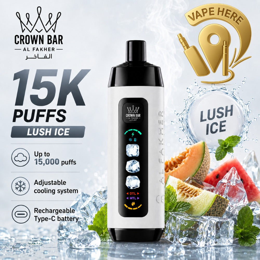 Al Fakher Crown Bar ICE ADJUST 15K Puffs from Crown Bar Vape UAE RAS AL KHAIMAH 
