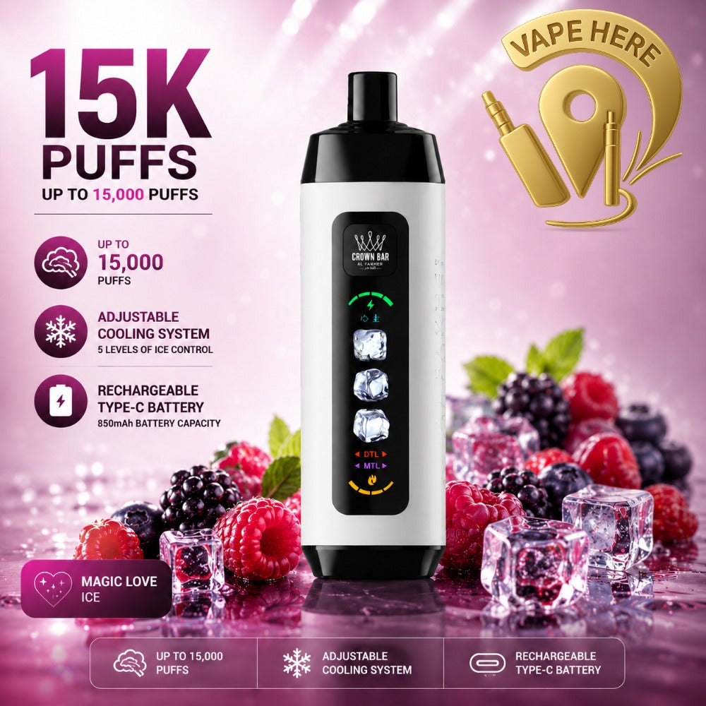 Al Fakher Crown Bar ICE ADJUST 15K Puffs from Crown Bar Vape UAE ABU DHABI 