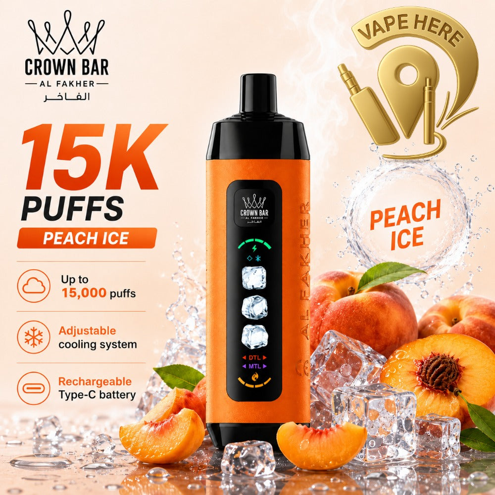 Al Fakher Crown Bar ICE ADJUST 15K Puffs from Crown Bar Vape UAE ABU DHABI 
