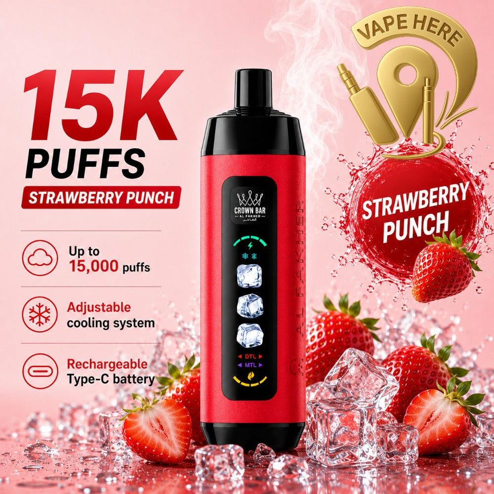 Al Fakher Crown Bar ICE ADJUST 15K Puffs from Crown Bar Vape UAE AJMAN 