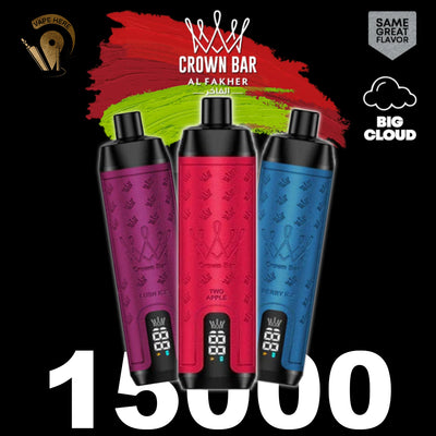 Al Fakher Shisha Crown Bar 15000 PRO MAX PUFFS DISPOSABLE VAPE UAE Dubai