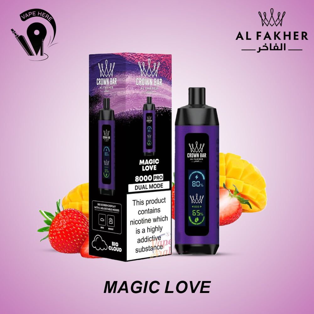 Al Fakher Shisha Crown Bar 8000 & 8000 PRO Magic Love UAE Al Ain