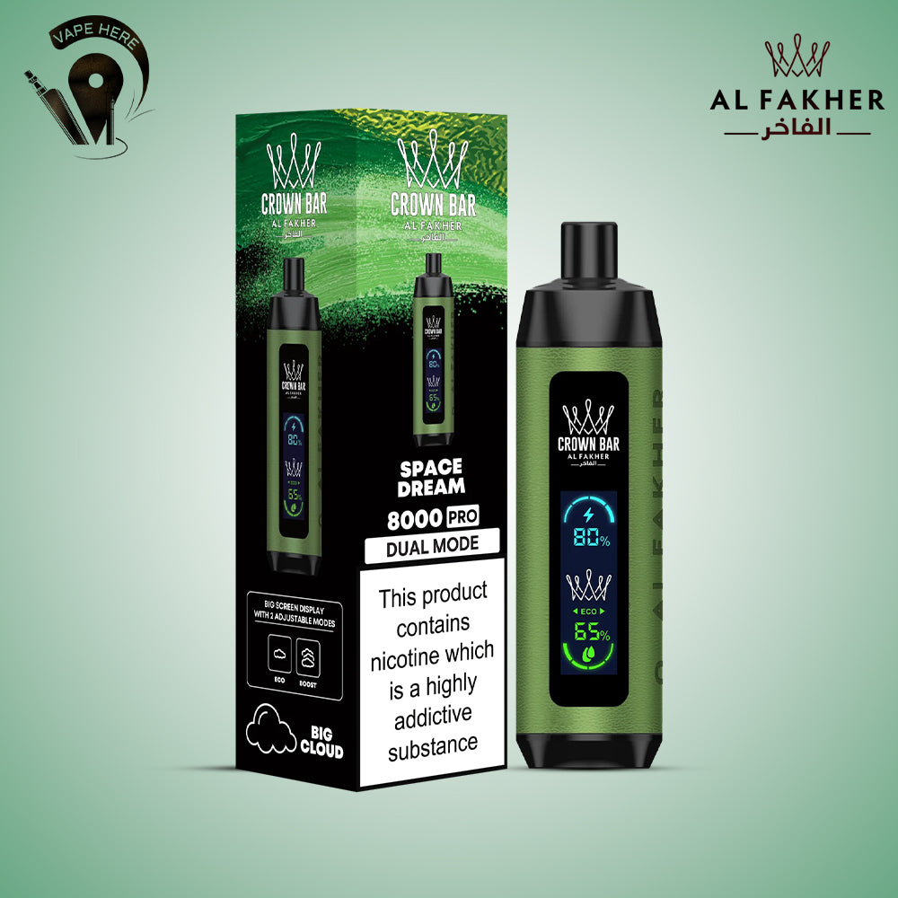 Al Fakher Shisha Crown Bar 8000 & 8000 PRO Space Dream UAE Abu Dhabi & Dubai
