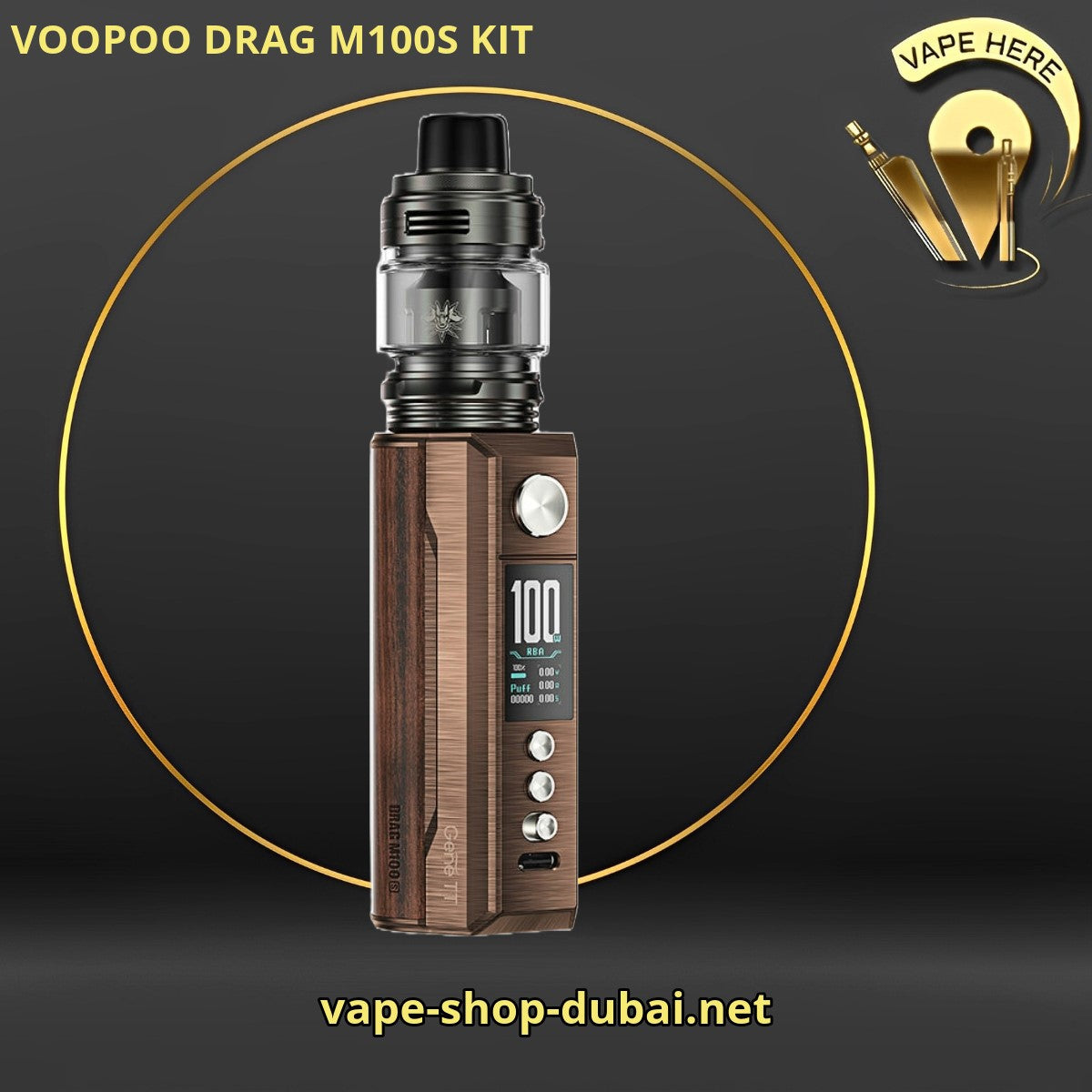 VOOPOO DRAG M100S KIT WITH U FORCE-L TANK ATOMIZER - Vape Here Store