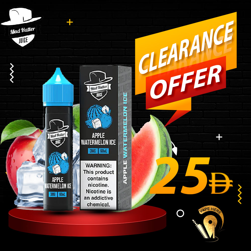 APPLE WATERMELON ICE - E-LIQUIDS 60ML / MAD HATTER UAE Dubai