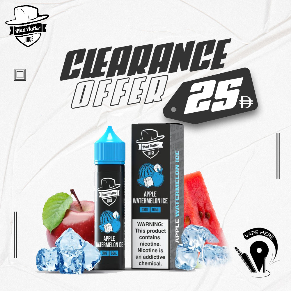 APPLE WATERMELON ICE - E-LIQUIDS 60ML / MAD HATTER UAE Abu Dhabi