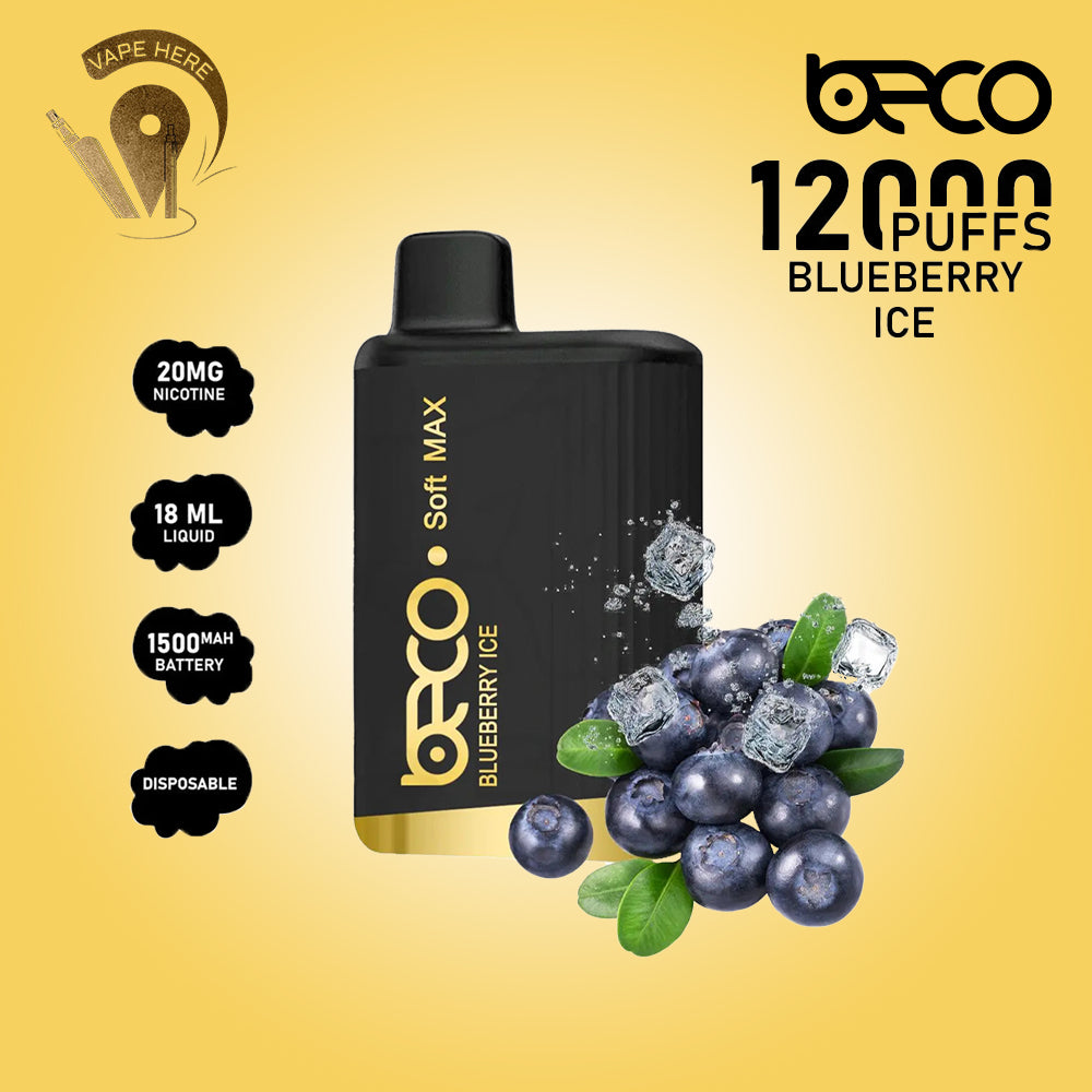 BECO SOFTMAX 12000 PUFFS DISPOSABLE VAPE 20mg Blueberry Ice UAE Ras Al Khaimah