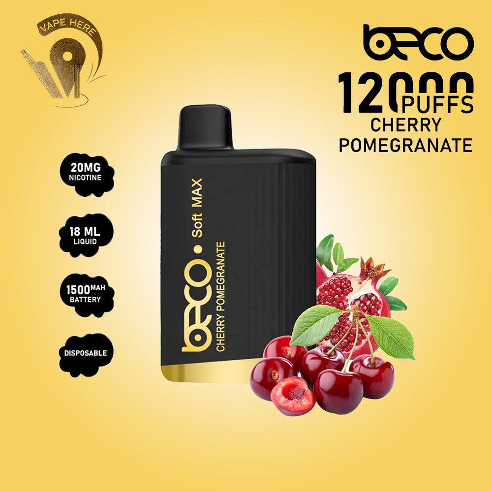 BECO SOFTMAX 12000 PUFFS DISPOSABLE VAPE 20mg Cherry Pomegranate UAE Fujairah