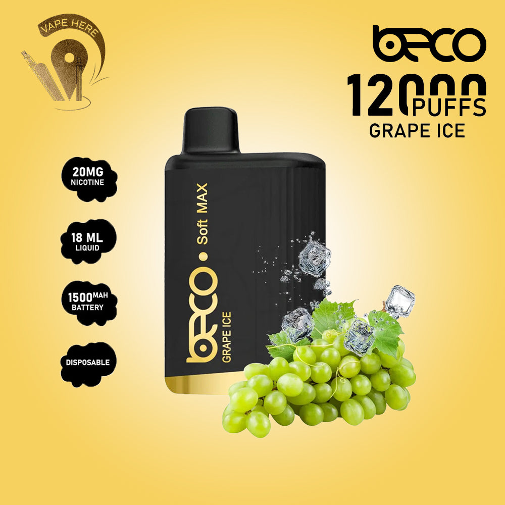 BECO SOFTMAX 12000 PUFFS DISPOSABLE VAPE 20mg Grape Ice UAE Al Ain