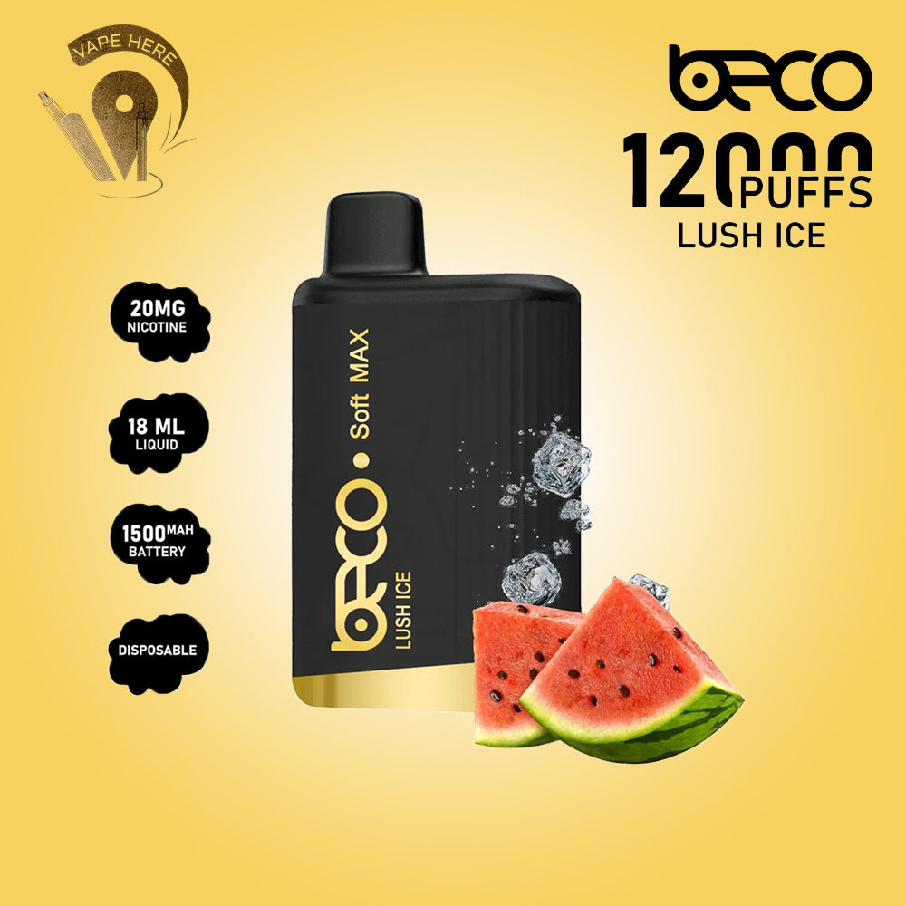 BECO SOFTMAX 12000 PUFFS DISPOSABLE VAPE 20mg Lush Ice UAE Sharjah