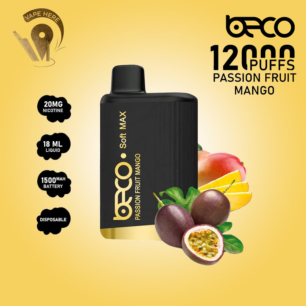 BECO SOFTMAX 12000 PUFFS DISPOSABLE VAPE 20mg Passionfruit Mango UAE Umm Al Quwain