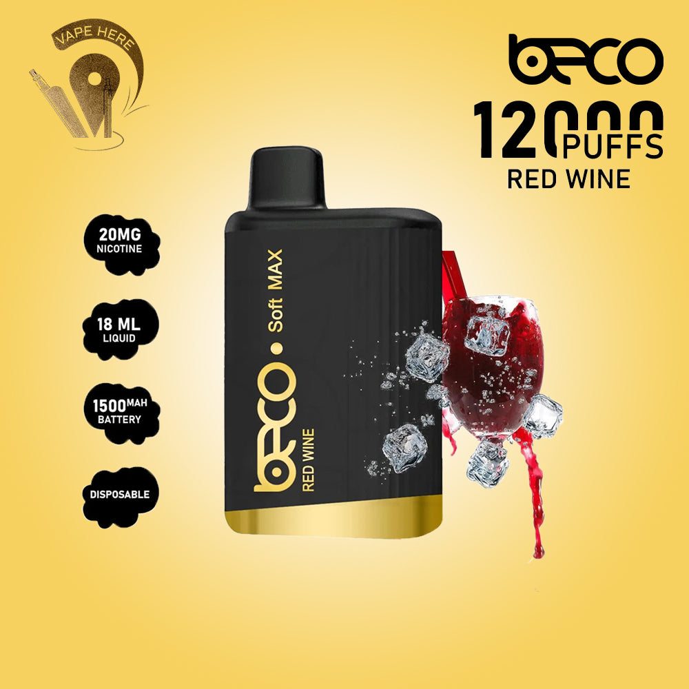 BECO SOFTMAX 12000 PUFFS DISPOSABLE VAPE 20mg Red Wine UAE Dubai