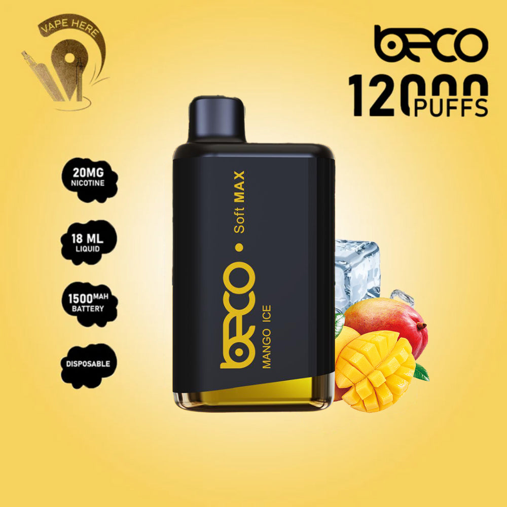 BECO SOFT MAX 12000 PUFFS DISPOSABLE VAPE 20mg Mango ice UAE Al Ain
